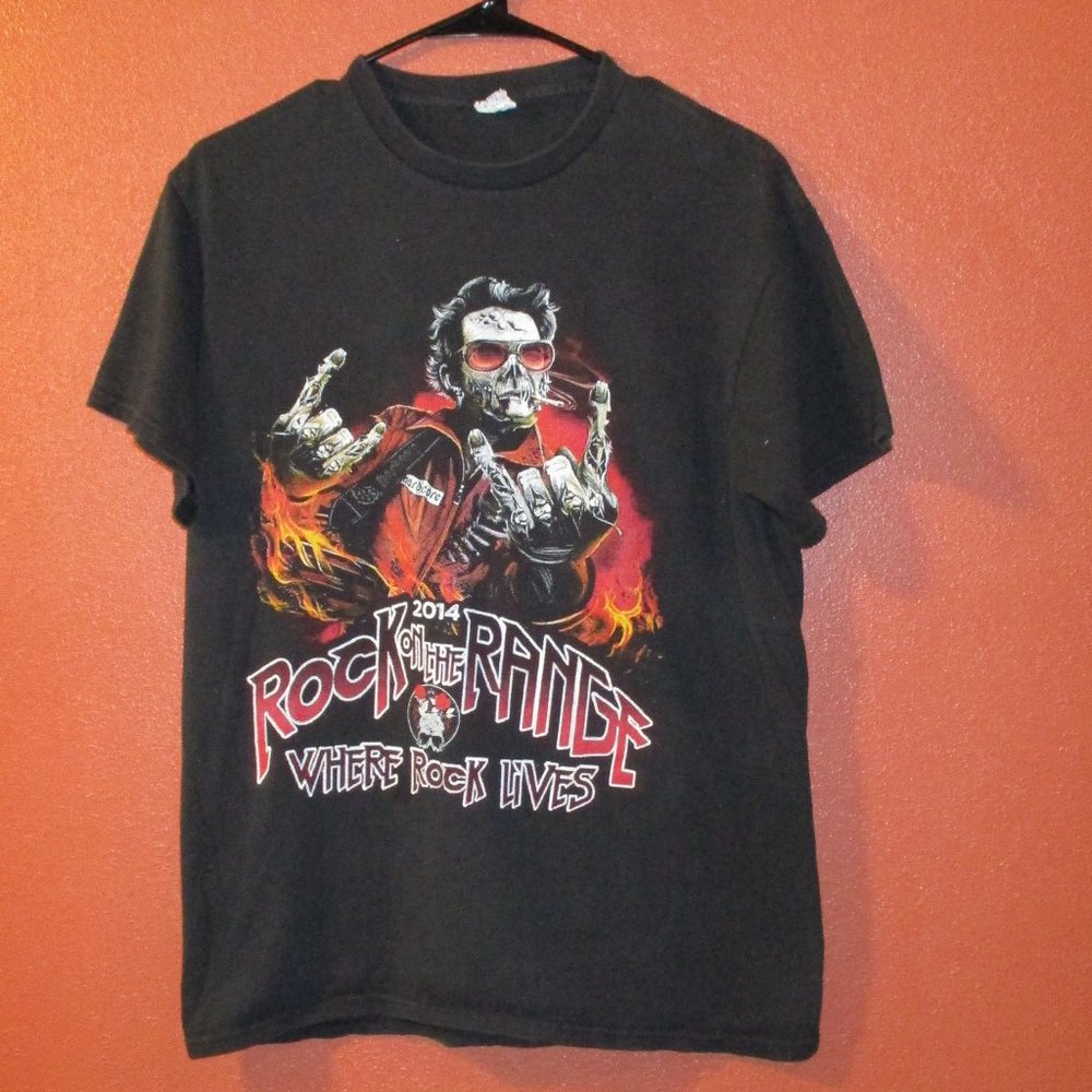 Rock Range Shirt Delta Men Medium Black Red Guns Roses Kid Rock Concert Shirt